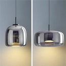 Modern smoked glass bowl chandelier dining room pendant light
