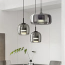 Modern smoked glass bowl chandelier dining room pendant light