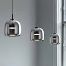 Modern smoked glass bowl chandelier dining room pendant light