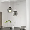 Modern smoked glass bowl chandelier dining room pendant light
