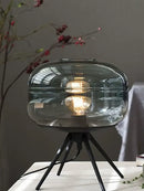 Modern smoked glass desk lamp bedroom tripod decorbites glass desk