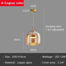 Modern smoked gray glass led pendant chandelier for dining room