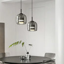 Modern smoked gray glass led pendant chandelier for dining room