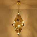 Modern smoky gray & amber diamond glass led pendant light living room
