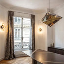 Modern smoky gray & amber diamond glass led pendant light living room