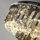 Modern smoky gray & gold crystal led chandelier living room light