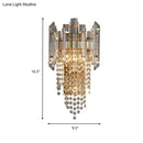 Modern smoky grey crystal wall sconce living room light