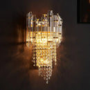 Modern smoky grey crystal wall sconce living room light