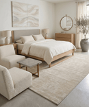 Modern Solid Beige Hand Woven Wool Area Rug