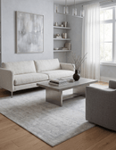 Modern Solid Design Silver Hand Loom Viscose 5x8 Area Rug