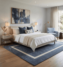 Modern Solid Gray and Beige Hand Tufted Wool Area Rug