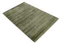 Modern Solid Plain Olive Hand Knotted 6x9 Bamboo Silk area Rug