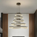 Modern spiral acrylic ring pendant light fixture living room