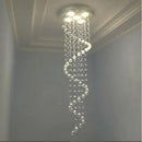Modern spiral black and clear crystal pendant chandelier bedroom light