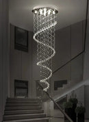 Modern spiral black and clear crystal pendant chandelier bedroom light