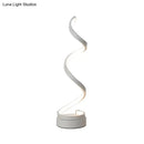 Modern spiral black white & gold led table lamp bedroom task light