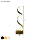 Modern spiral black white & gold led table lamp bedroom task light