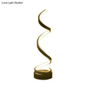 Modern spiral black white & gold led table lamp bedroom task light
