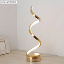 Modern spiral black white & gold led table lamp bedroom task light