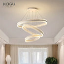 Modern spiral circle rings led chandelier for living room crystal