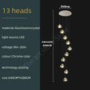 Modern spiral crystal led ceiling chandelier for staircase kitchen