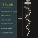 Modern spiral crystal led ceiling chandelier for staircase kitchen