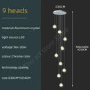 Modern spiral crystal led ceiling chandelier for staircase kitchen