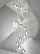 Modern spiral crystal led ceiling chandelier for staircase kitchen