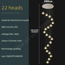 Modern spiral crystal led ceiling chandelier for staircase kitchen