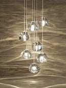 Modern spiral crystal led ceiling chandelier for staircase kitchen