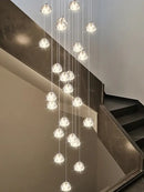 Modern spiral crystal led ceiling chandelier for staircase kitchen