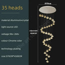 Modern spiral crystal led ceiling chandelier for staircase kitchen