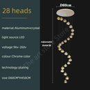 Modern spiral crystal led ceiling chandelier for staircase kitchen