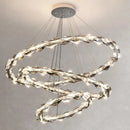 Modern spiral decorbites crystal chandelier living room led rings