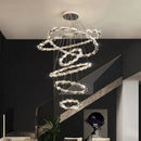 Modern spiral decorbites crystal chandelier living room led rings