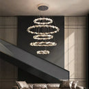 Modern spiral decorbites crystal chandelier living room led rings