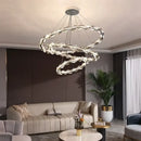 Modern spiral decorbites crystal chandelier living room led rings