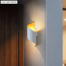 Modern spiral white & gold wall sconce bedroom direct wired light