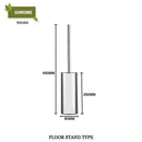 Modern square and round gold toilet brush set bathroom wall mount