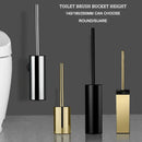 Modern square and round gold toilet brush set bathroom wall mount