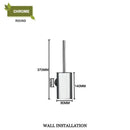 Modern square and round gold toilet brush set bathroom wall mount