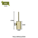 Modern square and round gold toilet brush set bathroom wall mount