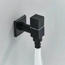 Modern square black brass wall mounted washing machine faucet garden