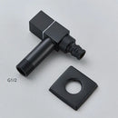 Modern square black brass wall mounted washing machine faucet garden