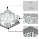 Modern square black crystal led chandelier dining room ceiling lamp