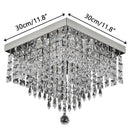 Modern square black crystal led chandelier dining room ceiling lamp