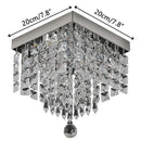 Modern square black crystal led chandelier dining room ceiling lamp