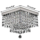 Modern square black crystal led chandelier dining room ceiling lamp