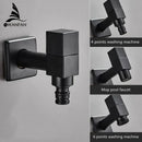 Modern square black wall mount washing machine tap garden faucet