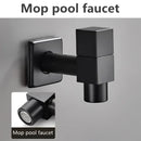 Modern square black wall mount washing machine tap garden faucet